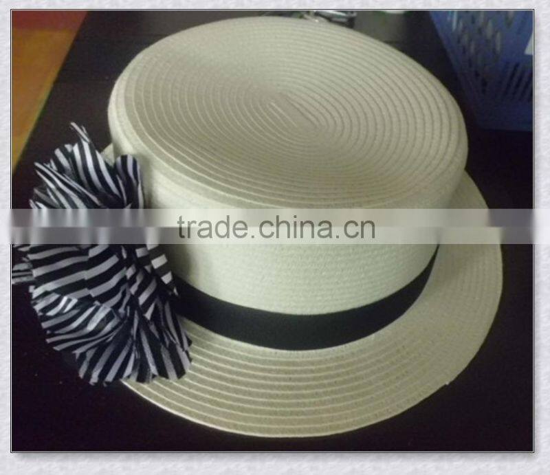 Fashion Design lady straw boater hat cheap