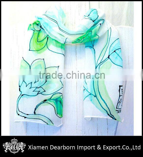silk 100% chiffon print scarf