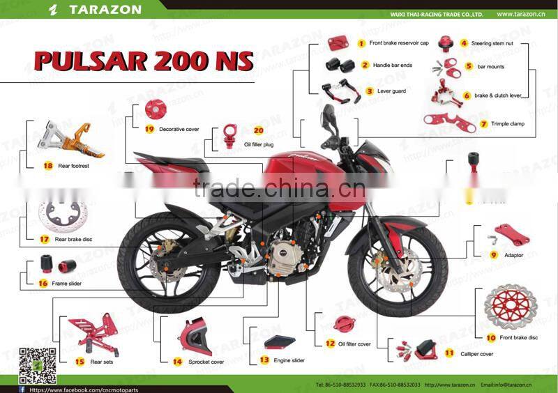 Motorcycle adjustable brake long straight lever for Bajaj pulsar