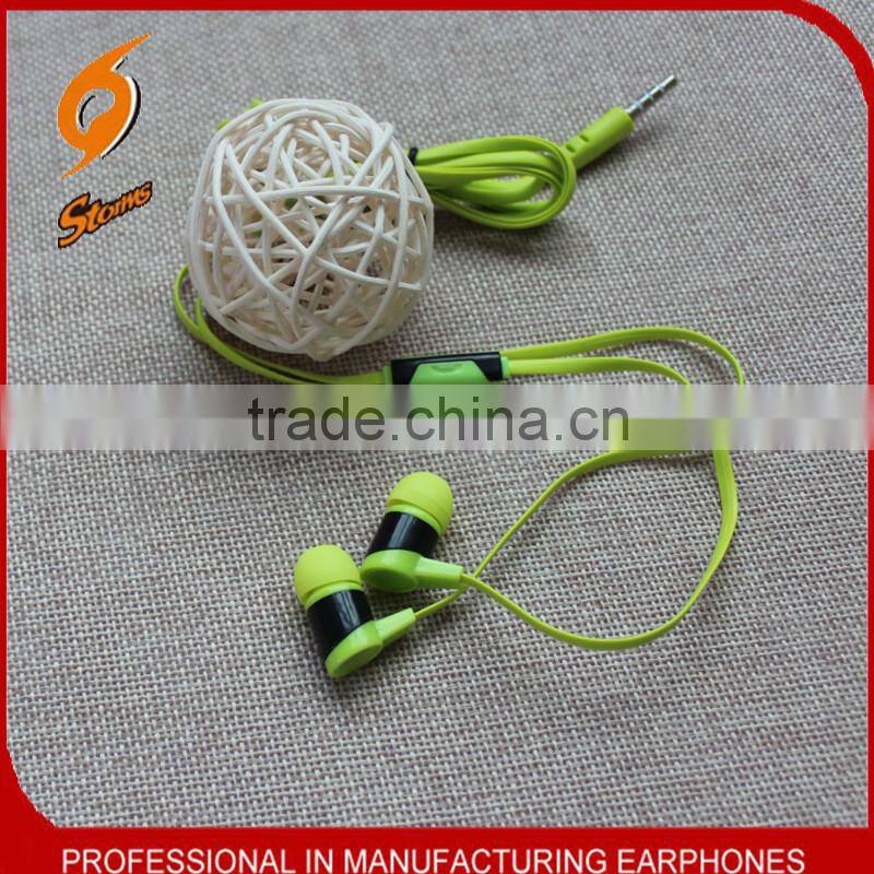 Colorful Earphones For Mobile,Flat Cable Earphone.