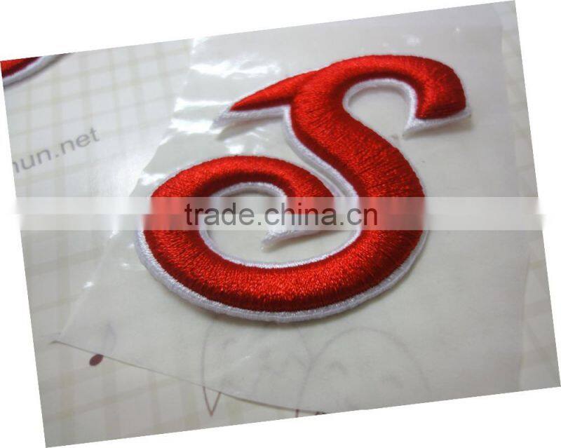 3D letter embroidery patches with stick on
