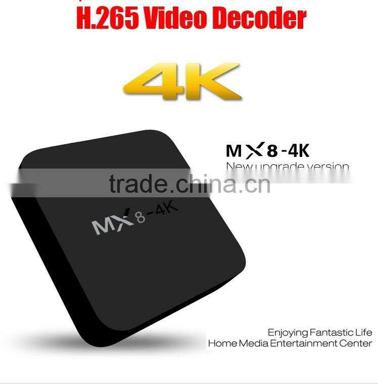 MX8-4K RK3229 Quad Core Andorid 4.4 TV BOX MX8 4K 1GB/8GB 2.4GHz WiFi H.265 60tps KODI OTA Mini