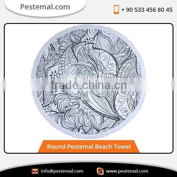 2016 Factory Supply of Printed Fancy Round Beach Towels