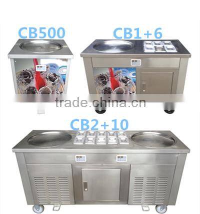New Arrvial! Thailand -35C degree Ice Cream Rolls Making Machine With Two Big Square Flat Pans
