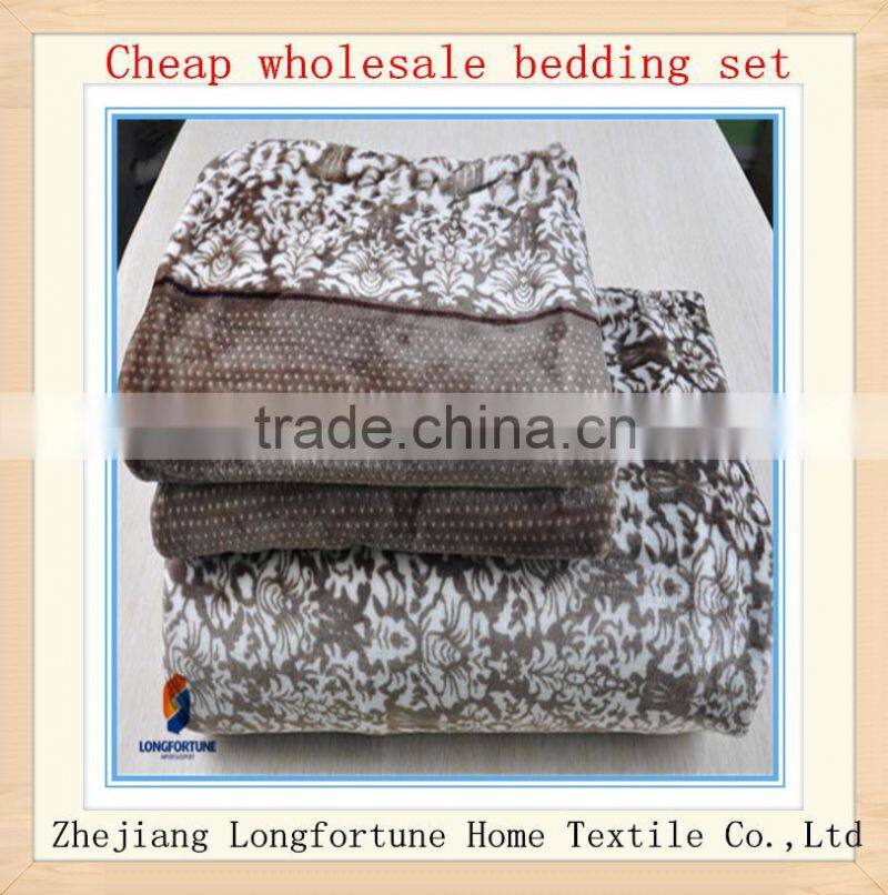 china factory bed sheet printed fabric flannel bedding set