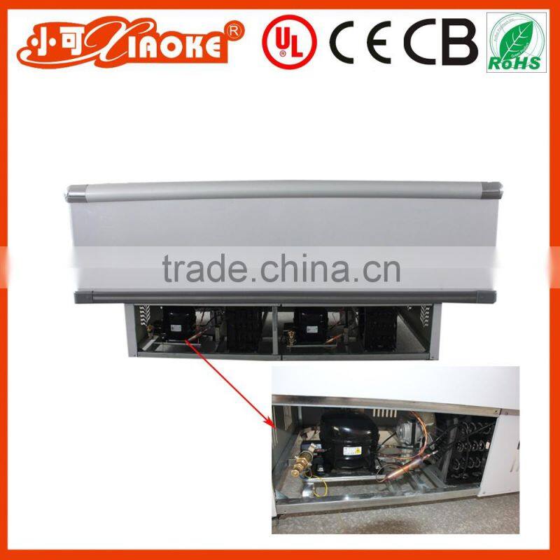 2m Glass top doors quick frozen chest freezer