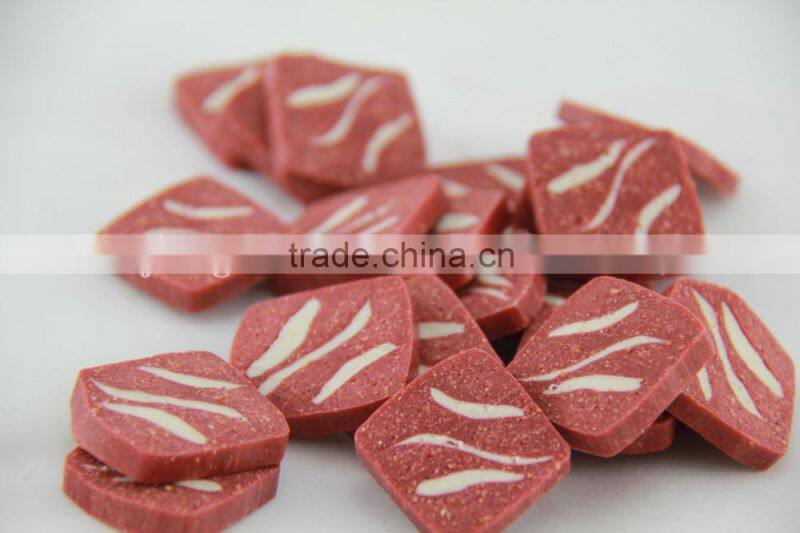 scraper blades (shaped squared beef pieces)