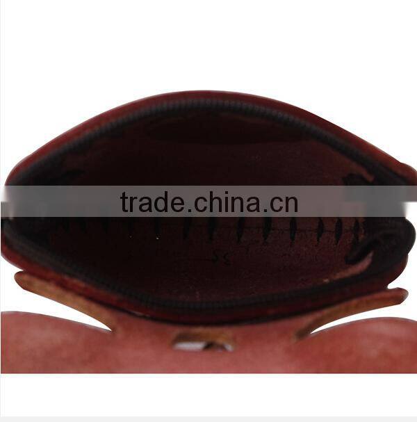 Wholesale High quality Pure hand-made genuine leathter animal coin purse