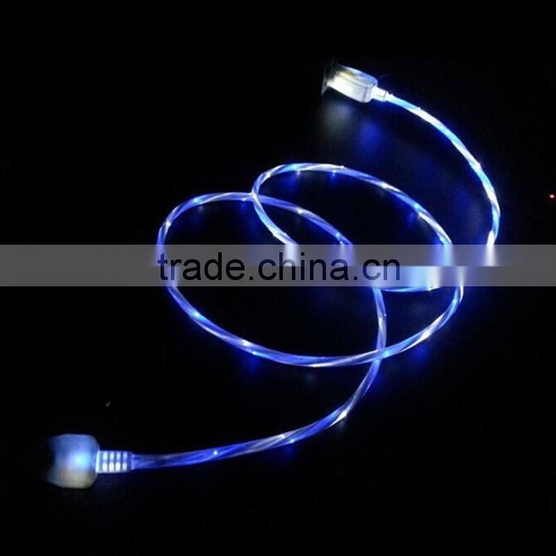 Best visible flow led light usb charging sync cable for iphone 6 charger cable