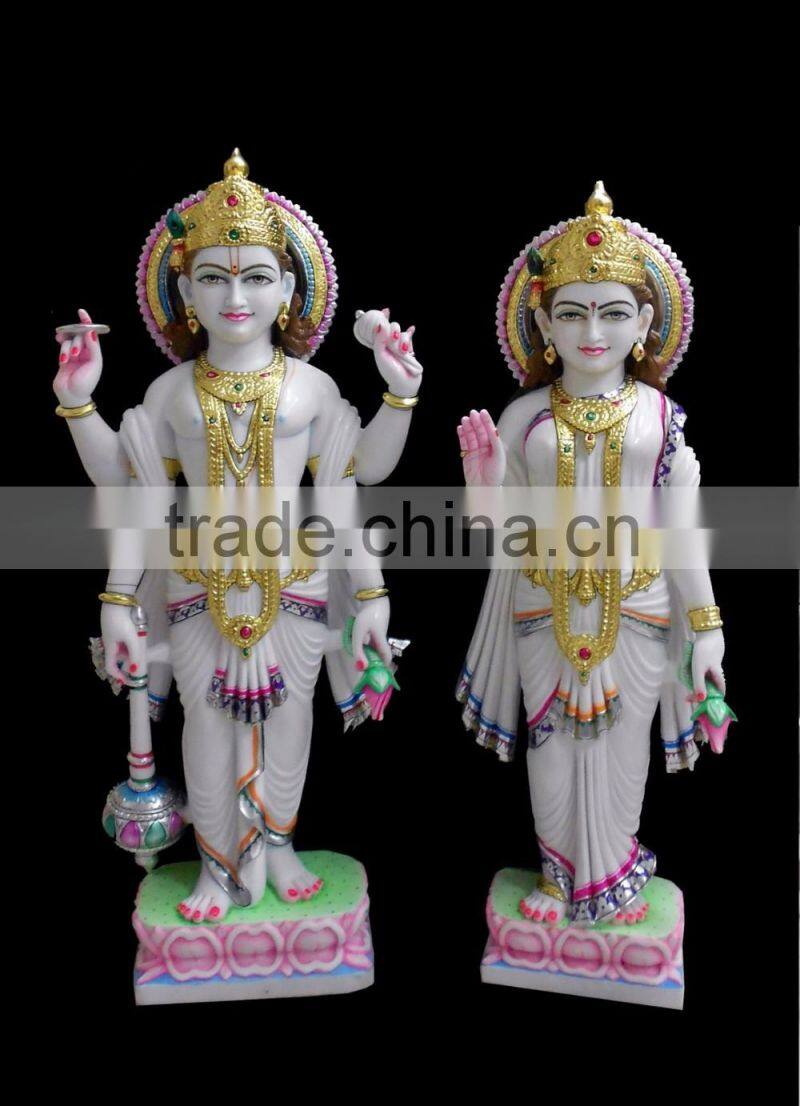 Hindu God Marble Vishnu Lakshmi statue