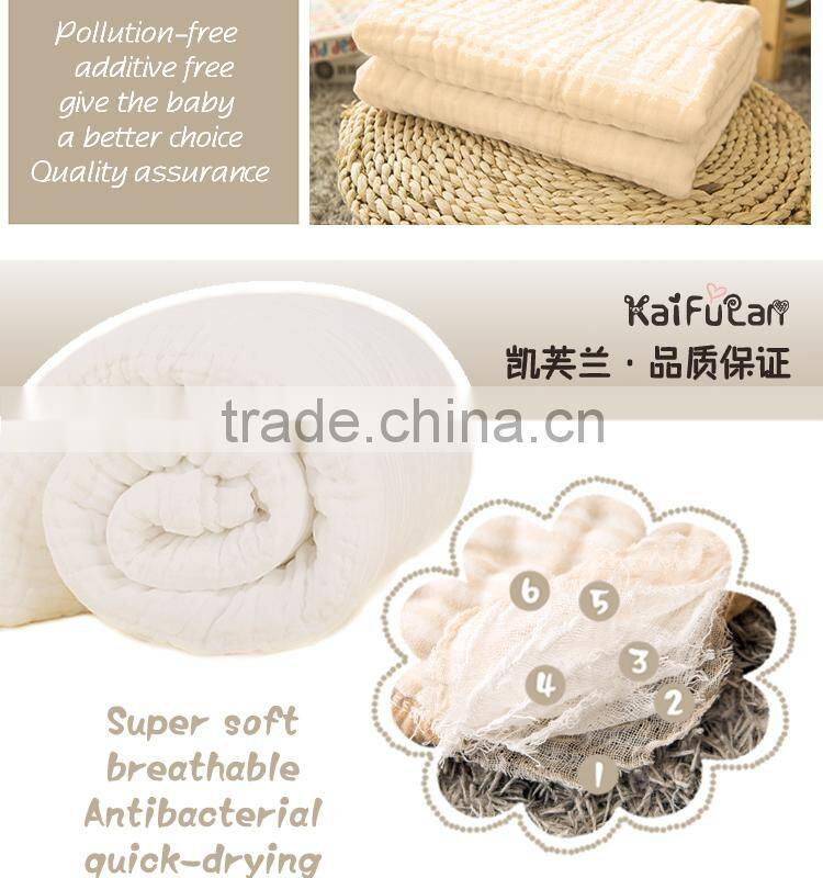 Natural colored cotton Newborn infant cotton bath towel supersoft baby blanket