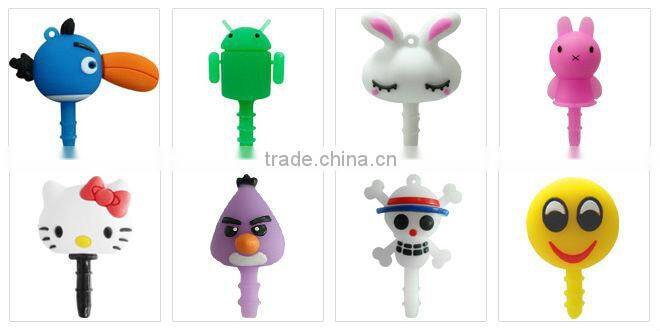 customized design cute earphone cellphone dust plug