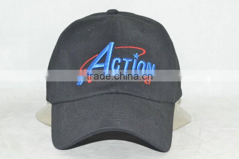 Professional custom 6 panel / 100% cotton/black/white embroidery trademark/baseball cap/heavy brushed cotton 7x7