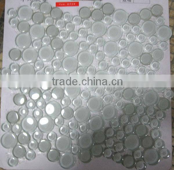 Round blue glass mosaic tile