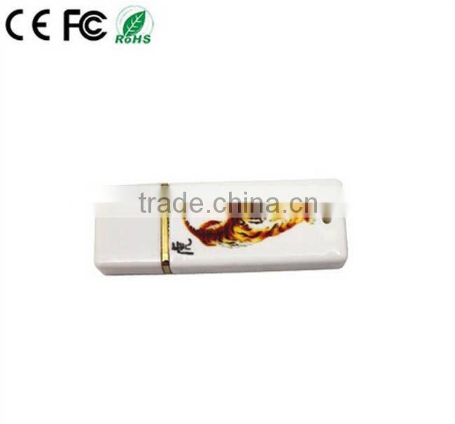 Promotional usb flash disk with Siberian tiger/blue and white porcelain