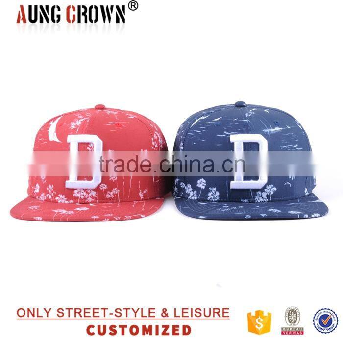 wholesale flat brim digital print snapback hat