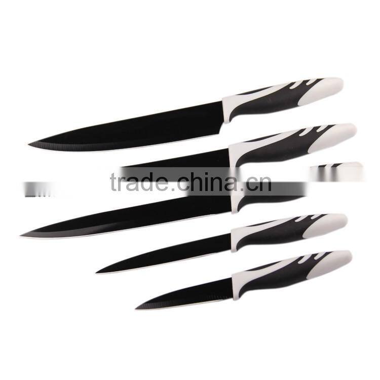 New Non-stick Chef Knife with Kitchen Acrylic Block Kitchen 5PCS Knife set