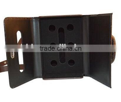 High-end leather wine box for 6 bottles