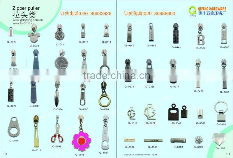 Shiny gold fashion environmental Zipper Puller for bag/garment F-1135