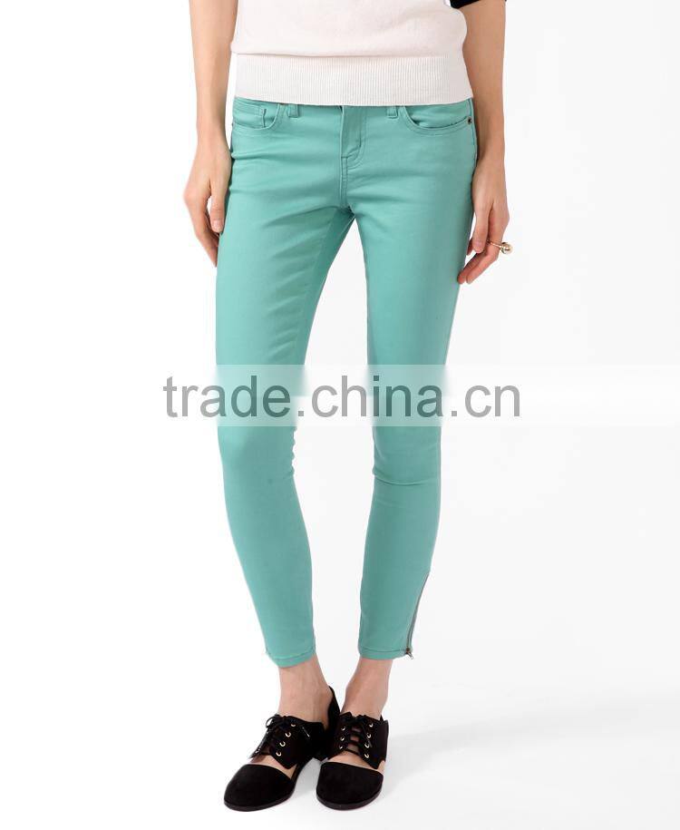 Stretchy Zippered Denim Skinny Jeans for women (LOTX173)