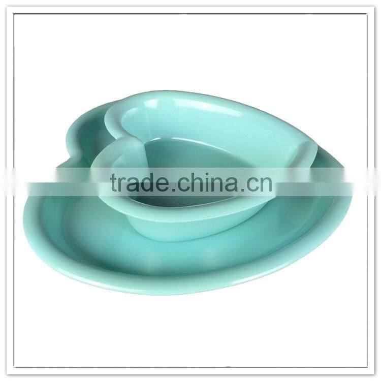 Quality guaranteed heart shape 2pcs dessert dinner set