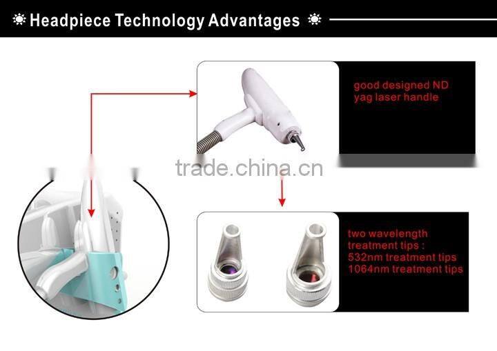 1064nm/532nm Laser tattoo removal machine/na yag laser dark skin tattoo removal