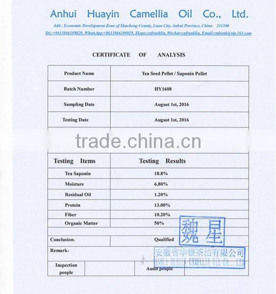 Tea Seed Pellets for Organic Fertilizer, Golf Courses, Farming, etc.