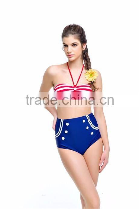 2016 retro high waist bikini