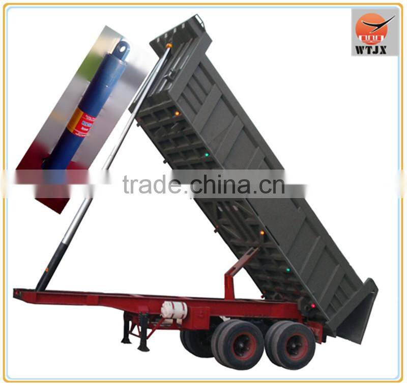 front-pushed telescoping hydraulic cylinder dump trailer