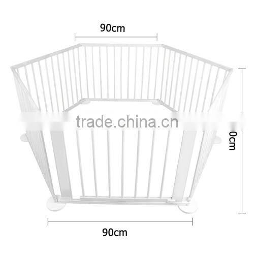 European standard 6sides folding natural color wooden baby playpen