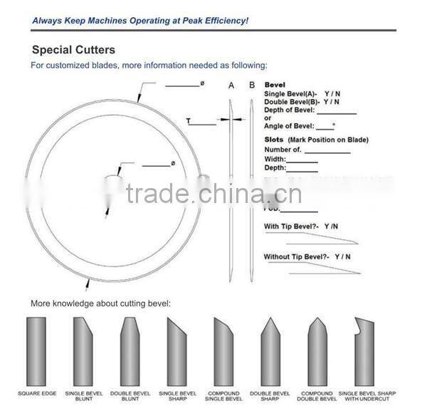 Packaging Machinery Parts Corrugated Standard Circular Carbide Slitter Scorer Blades