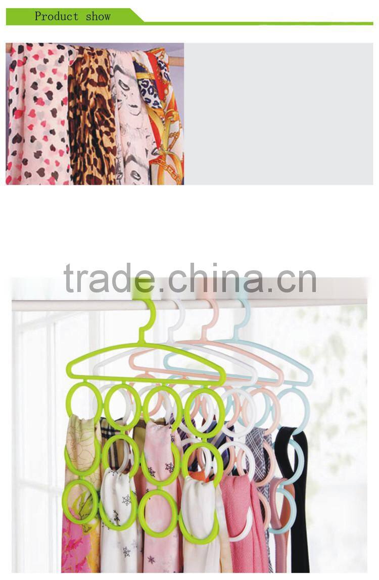 Pink hanger 12 slots scarf tie belt closet organizer accessory holder