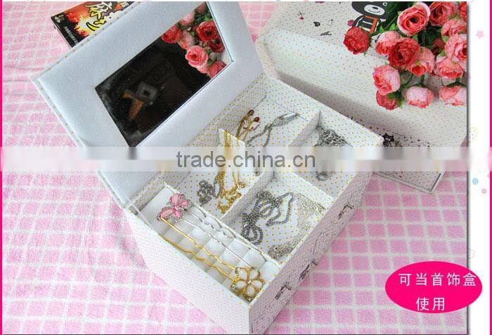 3-tier jewelry cosmetic storage case with drawers