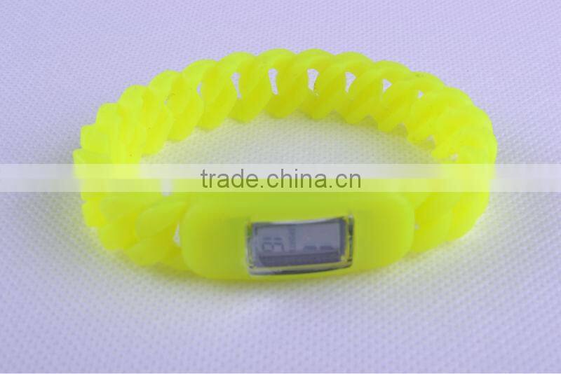 digital silicone twist watch