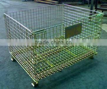 Galvanized Iron Wire Mesh 6mm Stackable Lockable Metal Storage Cage