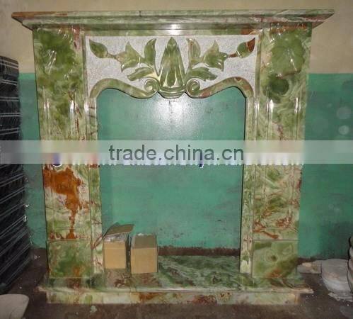 MODERN DESIGN AFGHAN GREEN JADE ONYX FIREPLACES