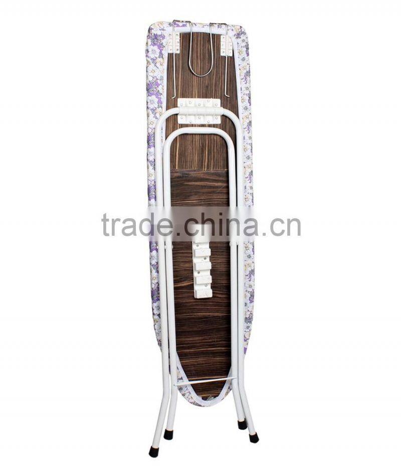 wooden ironing board with color cover