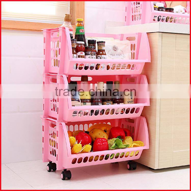 Plastic Stacking Stackers Storage Baskets Veg Rack 3 Tier Vegetable