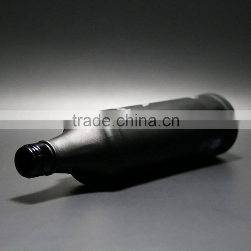 black Raw material matte glass black wine bottle