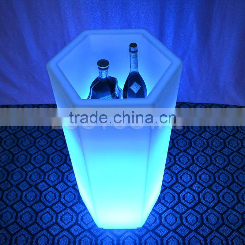 2015 New Cordless wine cooler lighted led bar light ice bucket LTT-SI02