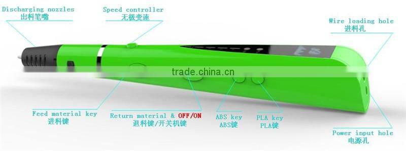 New 3d printer pen 3d doodle pen for abs pla filament printing 3D Creative Pen Printing