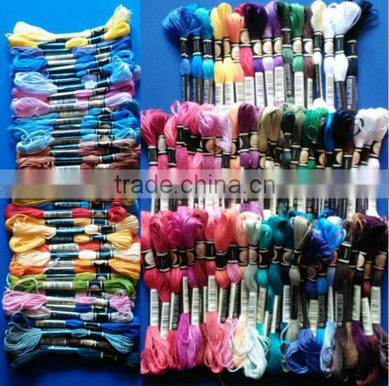 Wholesale polyester threads cross stitch thread for embroidery sewing 100% polyester thread floss dmc color 447