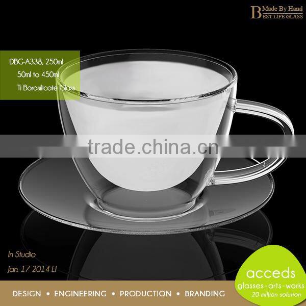 High Quality Free Design Hot Sale Heat Resistant Double wall Glass Tea Cup