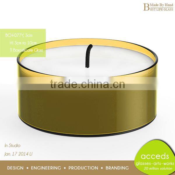 Small House Decorative Fancy Glass Round Candle Holder