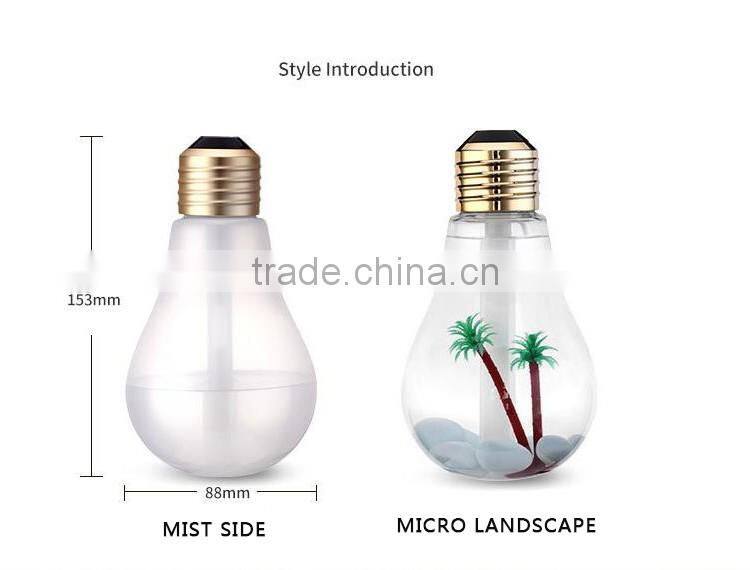 Aromatherapy Colorful luminous desktop micro landscape floret bottle humidifier