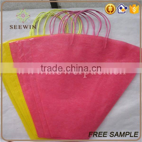 non woven drawstring packaging sleeves for cut flowers