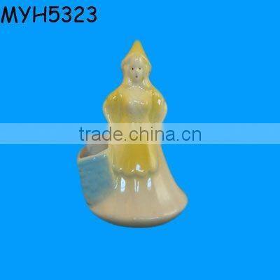 Vintage ceramic flower pots with tray