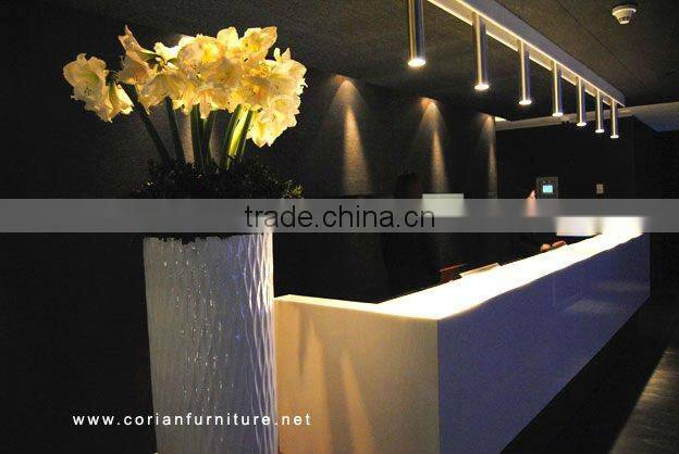 Custom sized coiran acrylic solid surface hotel lobby furniture