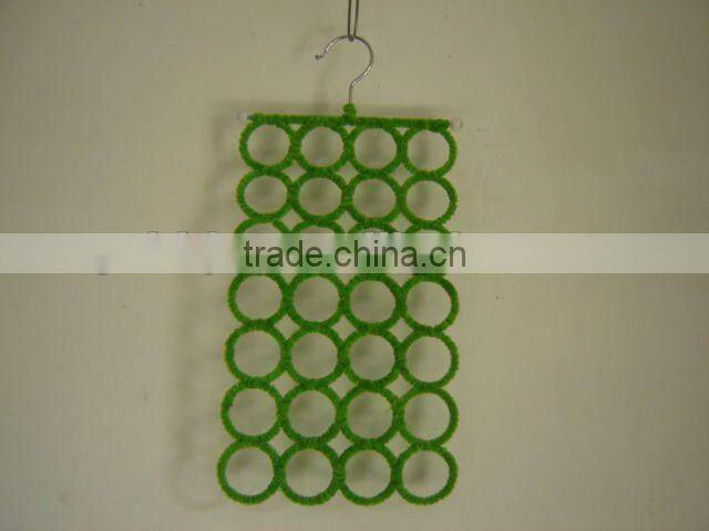 Red wool woven iron frame big hanging scarfs holder baksets