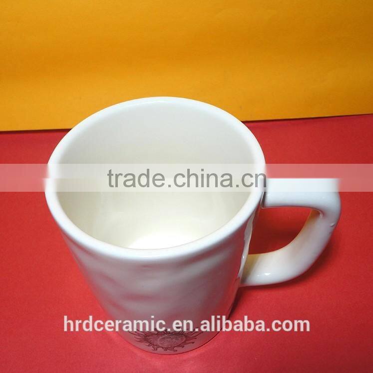 Elegant design durable round 450ml ceramic beautiful coffee cups